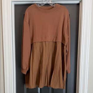 Amazon Brown mixed media dress